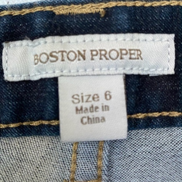 Boston Proper Paris Slim Boot Cut Sz 6 Dark Wash, 10” rise, 14.5” Waist Ins. 32” - Picture 5 of 12